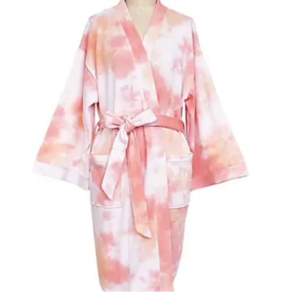 Wild Sage Women's Tie Dye Waffle Knit Cotton Robe S/M